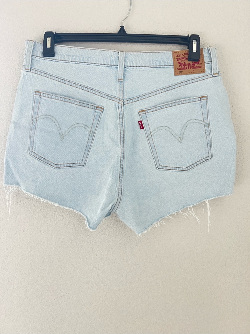 Levi's Light Blue High-Rise Button-Fly Denim Cutoff Shorts